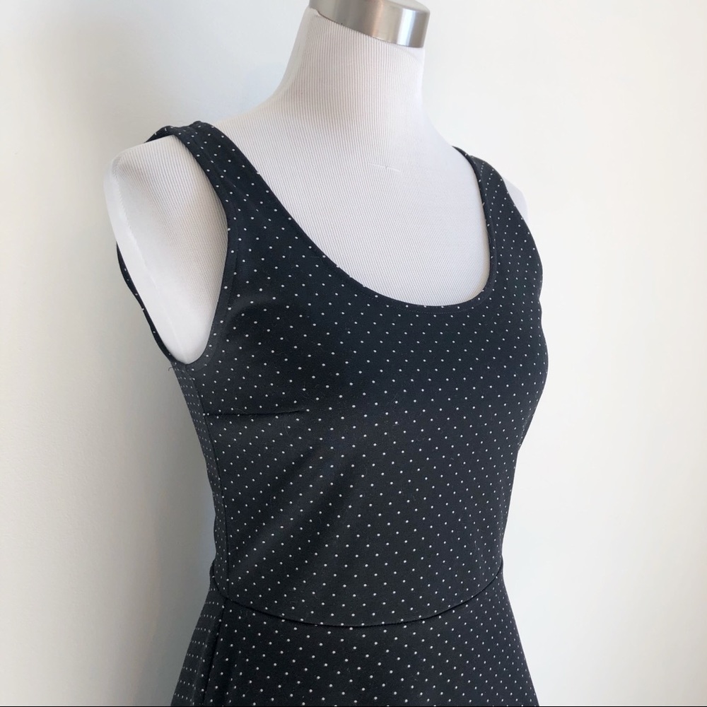 H&M Black Polka Dot Cross Strappy Skater Dress, S - Picture 6 of 16